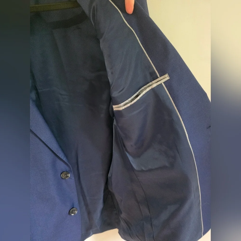 J.Ferrar Blue Blazer Slim Fit